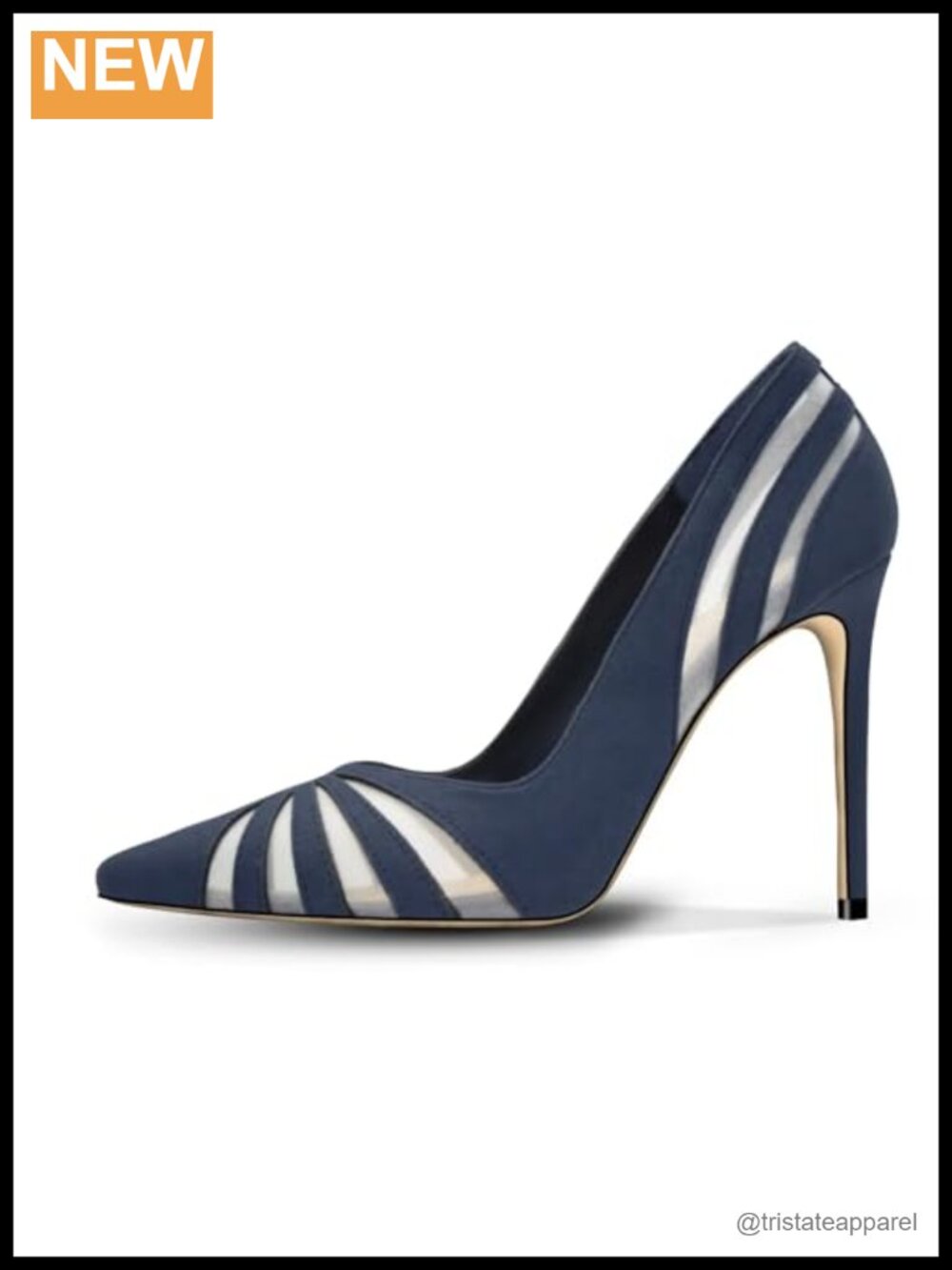 Women's Mesh Pumps Pointed Toe High Heels Closed Toe Office Dress Shoes - Picture 3 of 6